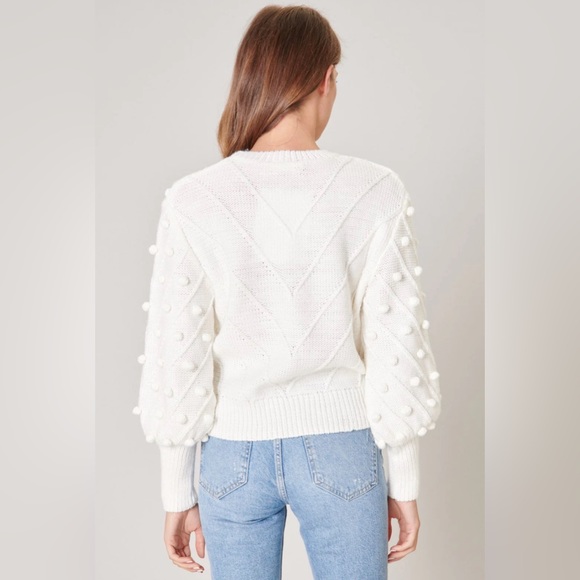 Sugar Lips Shake Your Pom Pom Sweater White Size Small - Picture 3 of 4